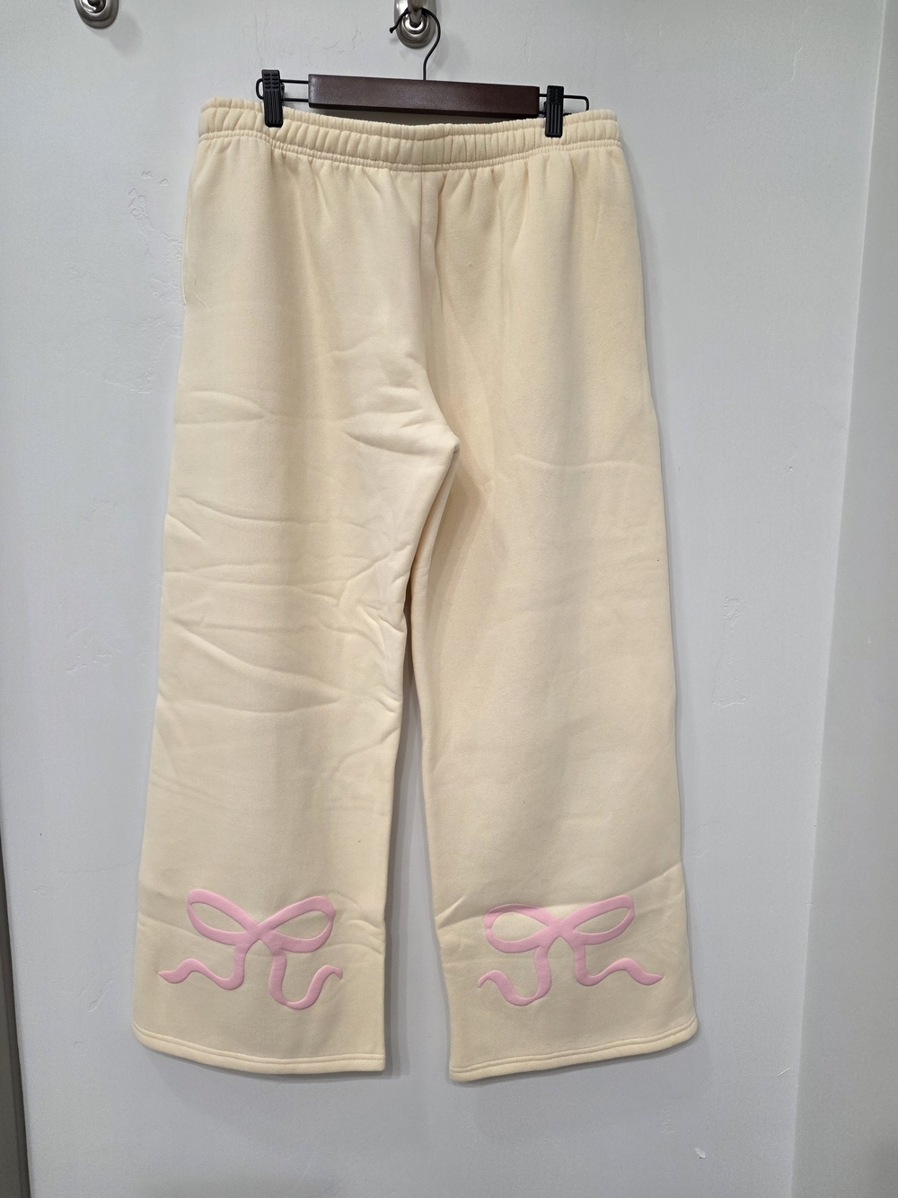 Edikted Women's Bonney Bow Wide Leg Sweatpants Size XL